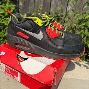 Nike Air Max Black with Red and Green Accents